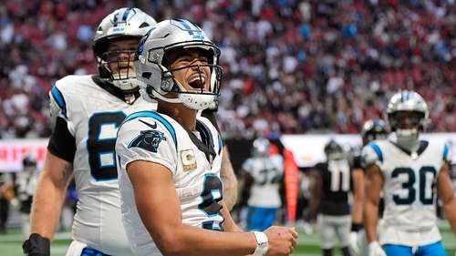 Young's record day helps Panthers rally, complete season sweep of Falcons, 30