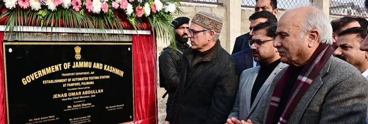 CM Omar lays foundation for Automated Testing Station in Pampore
