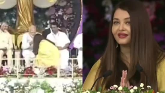 ‘There is only one caste, religion, God’: Aishwarya Rai touches PM Modi’s feet