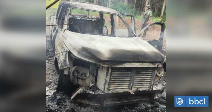 Trabajadores fueron amenazados: una camioneta destruida en ataque incendiario en predio en Collipulli