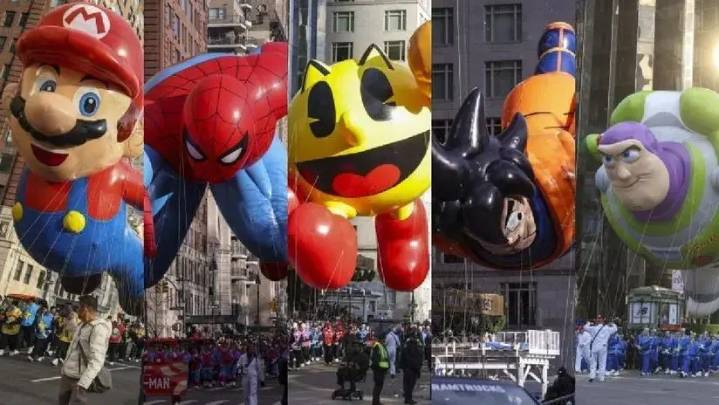 Globos gigantes de Mario, Spider-Man, Gokú y más personajes desfilan en tradicional pasacalle de Acción de Gracias [FOTOS]