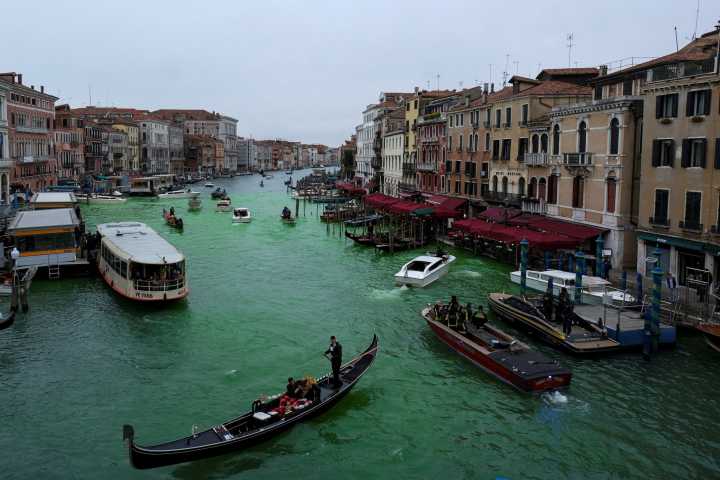 Climate activist Greta Thunberg banned from Venice after Grand Canal dyed green
