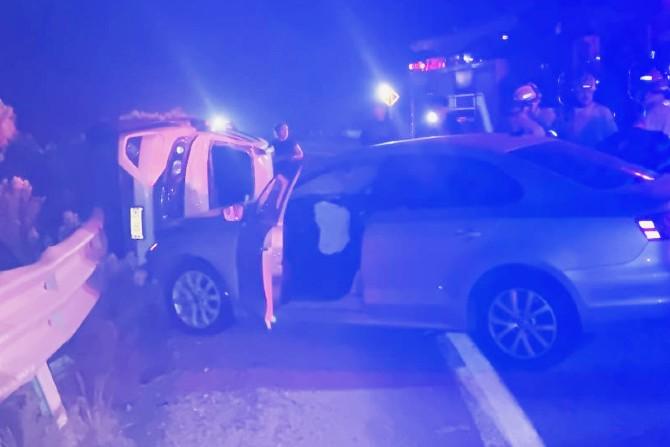 Se registró choque con volcadura en el Libramiento Ensenada