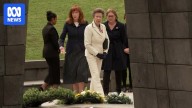 Princess Anne remembers Porepunkah police officers in wreath