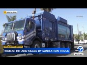 Woman decapitated in garbage truck crash while crossing street, police say