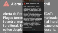 Protecció Civil envía un mensaje ES-Alert por la previsión de lluvias torrenciales en Catalunya