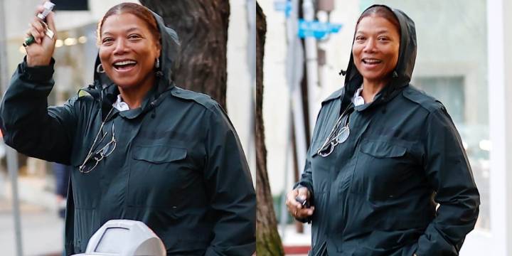 Queen Latifah Spends a Rainy Day in Beverly Hills Running Errands | Queen Latifah 