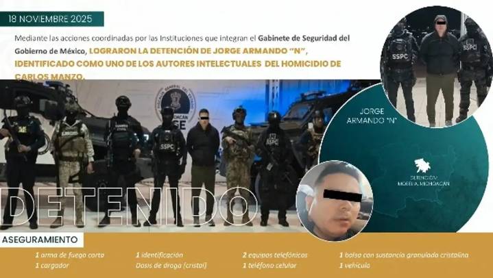 Detienen a ‘El Licenciado’, uno de los autores intelectuales del asesinato de Carlos Manzo