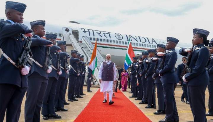 PM Modi Arrives In South Africa’s Johannesburg For G20 Leaders’ Summit