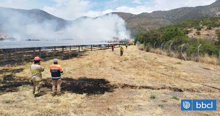 Equipos de emergencia combaten incendio forestal que se registra en Quillota