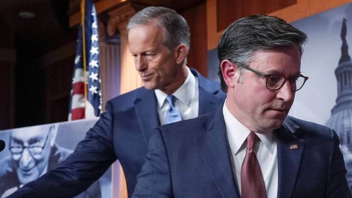 GOP leaders Mike Johnson, John Thune fall out of sync on Epstein, Arctic Frost