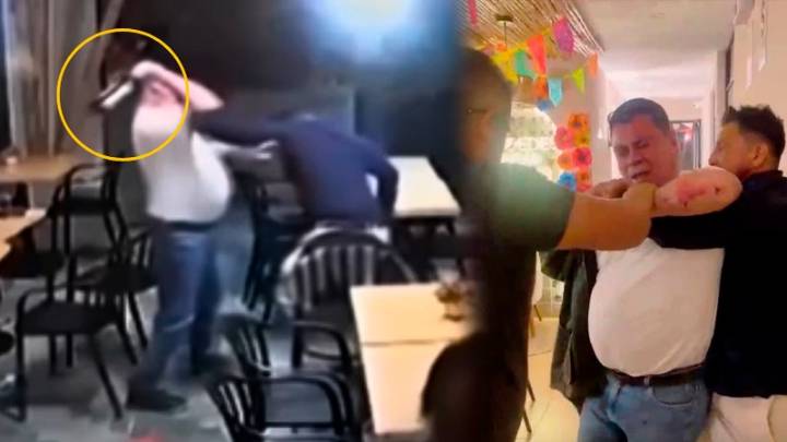 Fiscal y abogado se agarran a botellazos en un local de Áncash [VIDEO]