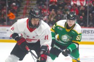 London Knights hold off Soo Greyhounds, end northern swing with 4