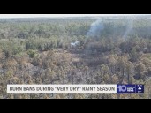 Burn bans in place across multiple areas in Florida following a 'very dry' season