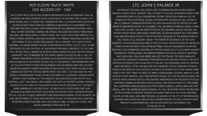 Roy Eldon White, John Spearman Palmer to be honored at Brownwood Veterans Day program