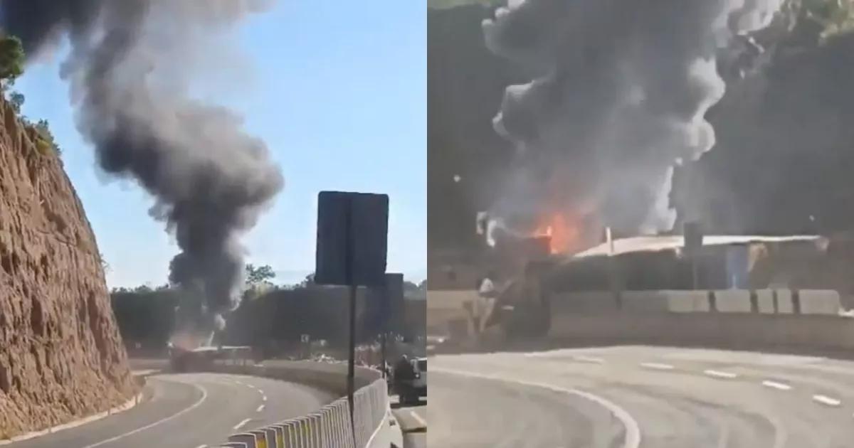 Incendio de camión de carga obliga al cierre de tramos clave en la Naucalpan