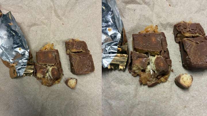 Glasgow police receive report of candy appearing to contain needle