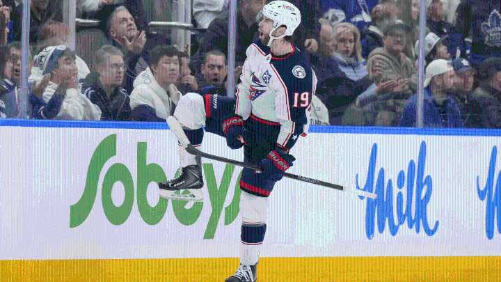 Fantilli has 2 goals, OT winner, Blue Jackets top Maple Leafs