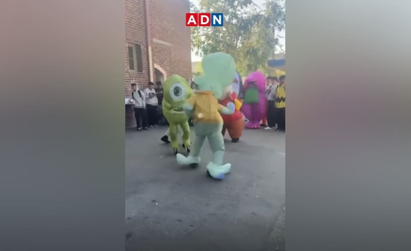 Viral pelea entre corpóreos del Señor Cara de Papa, Calamardo y Mike Wazowski enciende las redes sociales