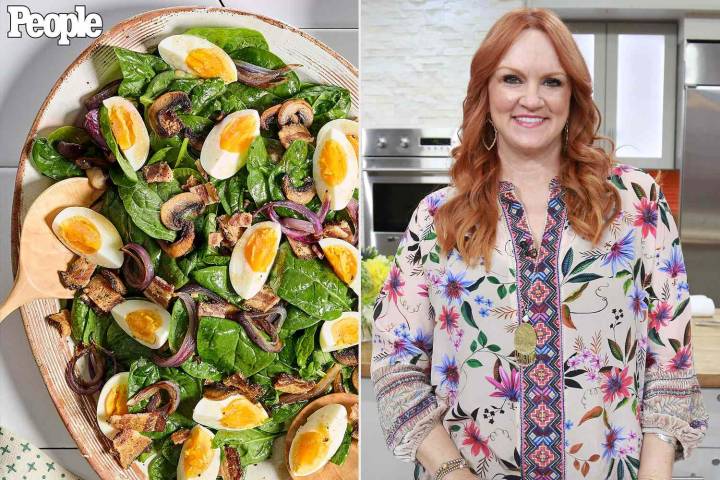 Ree Drummond’s Spinach Salad with Warm Bacon Dressing Recipe