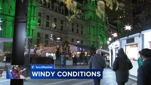 Fierce winds grip Philadelphia as holiday crowds and tailgaters power through