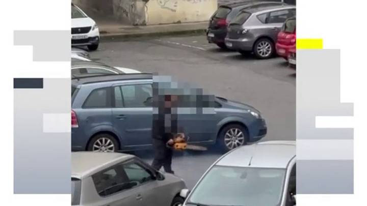 VÍDEO: Motosierra en mano, amenaza a un vecino en el barrio ferrolano de Caranza