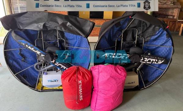 Robaron dos parapentes a motor en La Plata y los ofrecían por redes: cayó un sospechoso