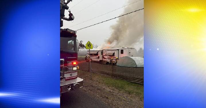 Family's pets rescued by neighbor from blazing RV in Lebanon