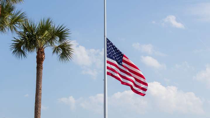 Flags usually flown at half-staff after death of vice president