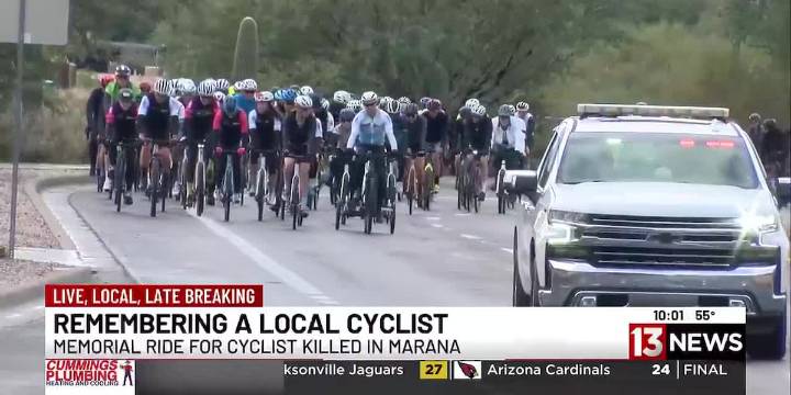 Memorial ride for cyclist killed in Marana