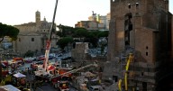 Worker dies after Rome's medieval Torre dei Conti tower partially collapses during renovation work