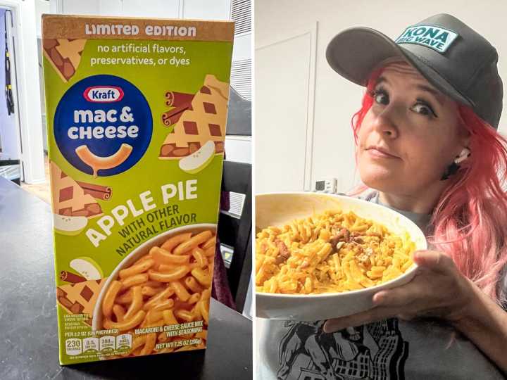 I was curious about Kraft's apple pie-flavored mac and cheese. I tried it — and I would eat it year