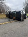 Truck Swerves To Avoid Animal, Ends Up On Its Side On Route 9G In Red Hook
