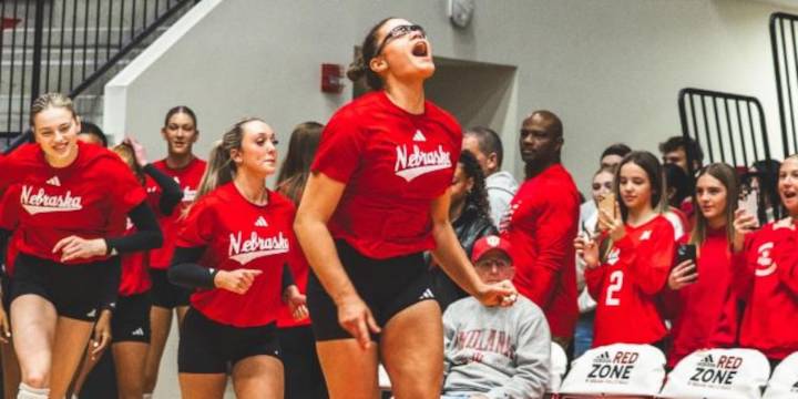 Nebraska sweeps Indiana; claims outright Big Ten Title