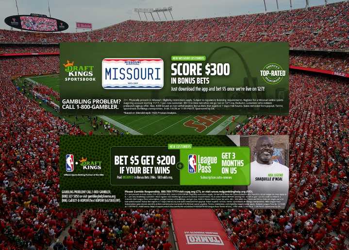 New DraftKings promo code: $300 bonus for Missouri and free League pass!
