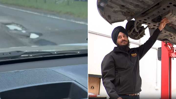 Single pothole leaves 28 drivers stranded on Princes Freeway