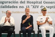 Sheinbaum destaca fortaleza de su movimiento durante inauguración de hospital en Chiapas