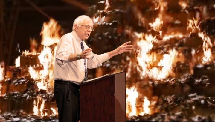 In Search Of A Cleaner Fuel, Bernie Sanders Experiments With Burning Giant Pile Of Tax Dollars