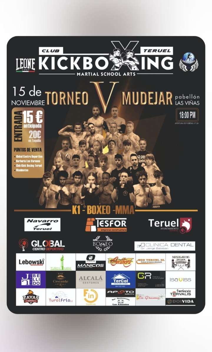 Teruel Acogerá el 15º Torneo de Kickboxing y Artes Marciales