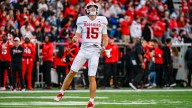 Best photos of Fernando Mendoza celebrating a touchdown by Indiana football