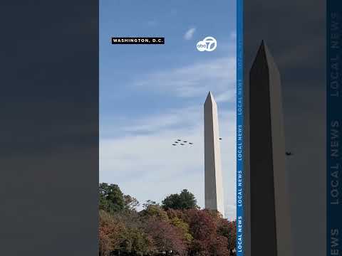 US Navy Blue Angels fly over the National Mall in DC