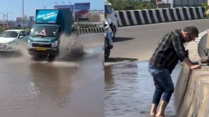 Mumbai Man Uses Bare Hands To Clear Flooded Highway: ‘Municipality Ka Kaam Bhi Aam Log Kar Rahe Hai’