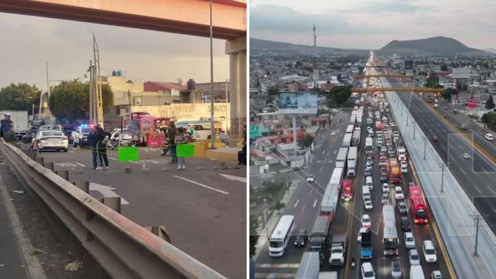 Bloqueo en la México-Puebla Hoy 28 de Noviembre: Protesta de Policías Provoca Embotellamiento