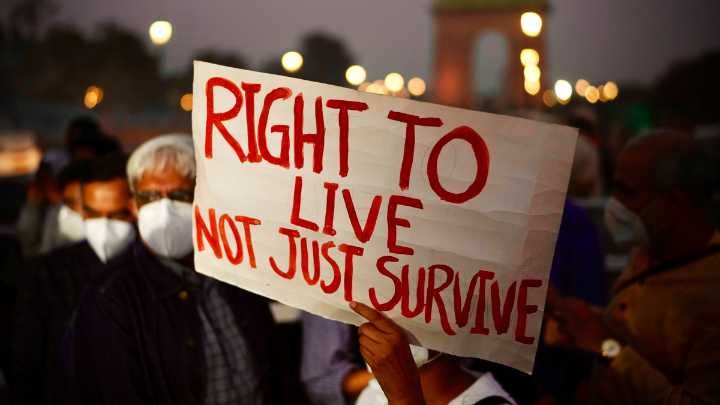 As Delhi's AQI worsens, parents, activists protesting at India Gate over rising air pollution