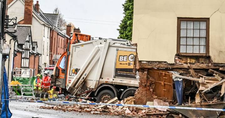 Bin lorry ploughs into house in Leominster as police, fire and ambulance swarm in