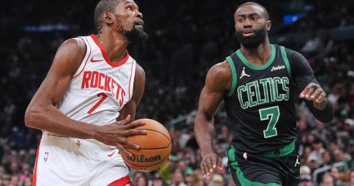 Durant scores 26, Houston Rockets rout Boston Celtics 128