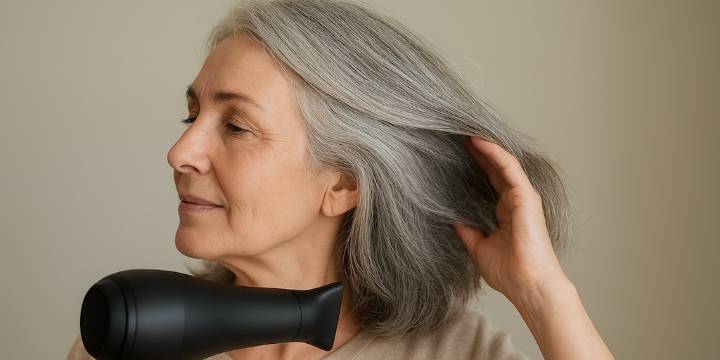 El error que cometen las mujeres después de los 60 al secarse el pelo con secador, según una peluquera