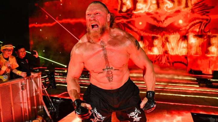 Brock Lesnar & Roman Reigns Face Off On Opposing Sides Of WarGames Teams On WWE Raw