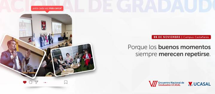 Seguilo en VIVO en nuestras redes: UCASAL celebra su Encuentro Nacional de Graduados con la participación del Dr. Wenceslao Moreno