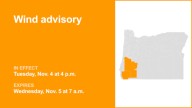 Wind advisory affecting S. Oregon Tuesday and Wednesday
